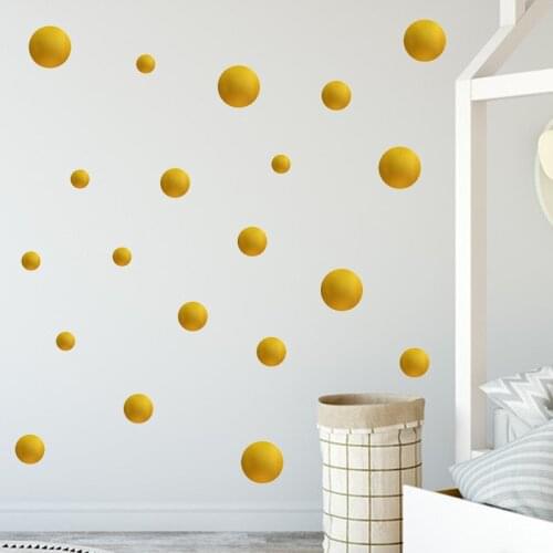 Vacclo Gold Dots Circle Wall Stickers Decoration Nordic Ins Style Home Living Room Sofa TV Background Mural Wall Decals Supply