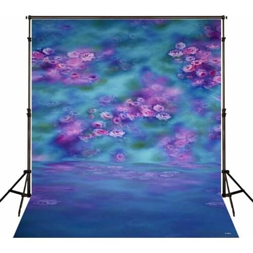 VinylBDS 5X7FT Photo Backgrounds Retro Styleg Camera Fotografica Hazy Blue Pink Flowers Childrens Photography Background
