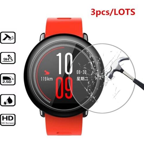 3PCS For Xiaomi Huami Amazfit Pace Tempered Glass Screen Protector Glass Film for Xiaomi Huami Amazfit Pace Smart watch