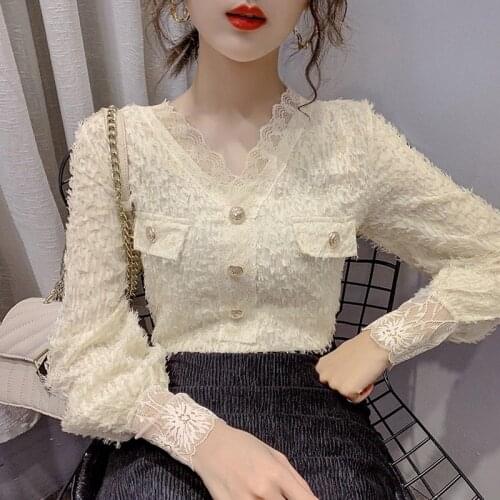 2021 Spring Autumn Women Shirts White Plain Loose Oversized Blouses Female Tops Loose BF Korean Style Blouses Pockets Cloths