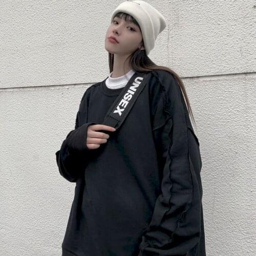 Oversized Sweatshirt Women Hip-hop 2021 New Loose Spring Autumn Korean Version Pullover Thin Style Trendy Gothic Y2k Emo Punk