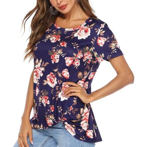 PoonStyling Womens Casual Round-Neck Short Sleeve T-shirts Tops