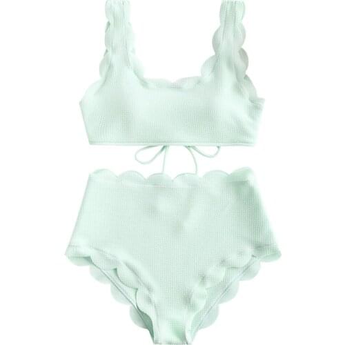 Women Split Push Up Bikini Sets Plus Size Beachwear Swimsuit Bikini Swimwear Bathing Suit High Waist Bikinis Solid Sexy Biquini