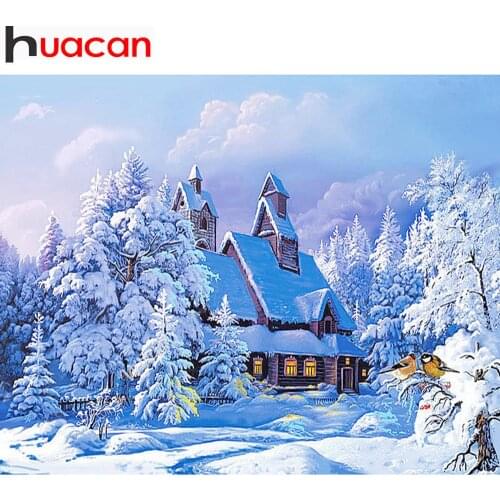 5D DIY Diamond Painting Scenic Diamond Embroidery Winter Full Square Painting Rhinestones Home Decor Diamonds Mosaic Snow