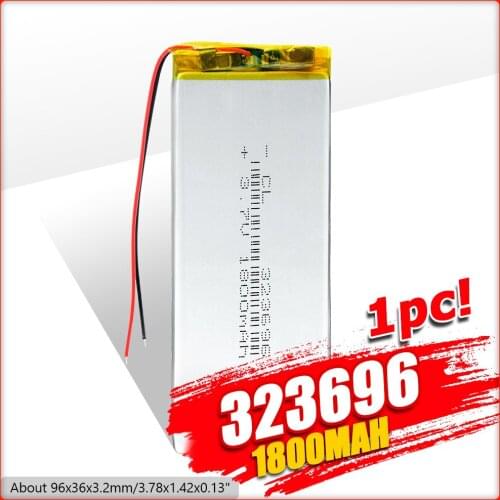 1/2/4 Pcs Long Lasting 96x36x3.2mm 323696 1800mAh Lithium Polymer Rechargeable Battery 323696 3.7v Lipo Li Ion Battery Replace