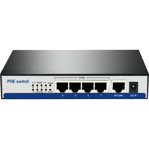 10/100 mbps rj45 poe switch 802.3af 4 port power supply 15.5w for ip cameras nvr ip phone wifi access point 4 port poe switch