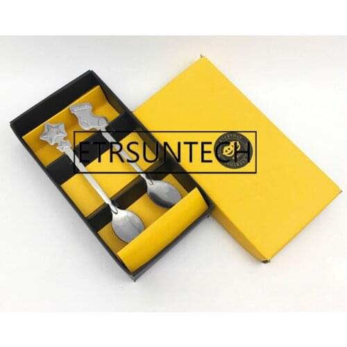 100sets 2pcs/set Stainless Steel Coffee Spoons Christmas Spoon Mini Tea Spoon Baby Kids Children Mixing Spoon