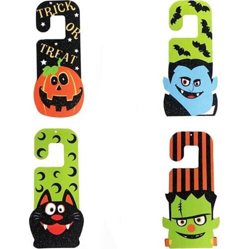 2019 Creative Halloween Paper Pendant Ghost Festival Witch Door Hanging Pumpkin Bats Ghosts Door Ornaments Home Decoration