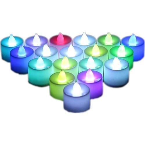 24pcs Home Decoration Lamp Night Light Led Candle White Light Decoration Candle Light Round White Shell Yellow Light Flashing