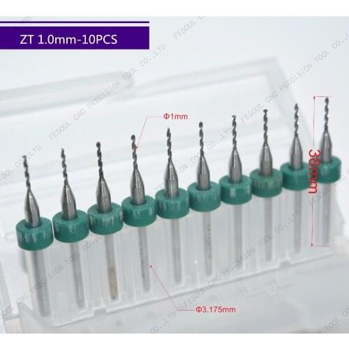 3.175mm*1.0mm-10pcs,Free shipping PCB Drill Bit,CNC solid cabide end milling Cutter,Solid carbide Drill,wood tool,plastic