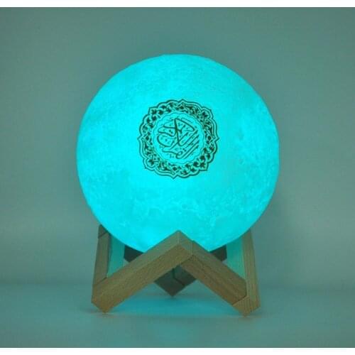 3D moon light player with remote control bluetooth speaker sound light wireless Muslim night light Quran speaker touch light