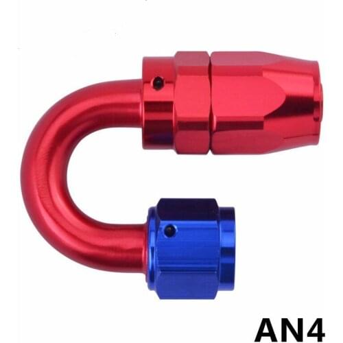 4 AN AN-4 Oil Hose Line Fitting Adapter Aluminum 180 Degree Swivel Hose End Fitting Fuel Reusable Pipe Joints Car Connector