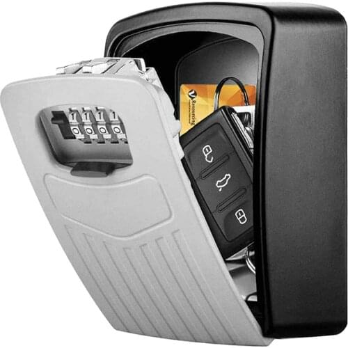 4 Digit Combination Re-Settable Lock Box Extra Large Key Storage Security Lock Sturdy Wall Mounted Outdoor for Home Office Garag