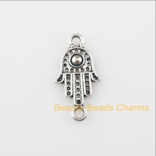45 New Charms Hand Palm Tibetan Silver Tone Pendants Connectors 10.5x20.5mm