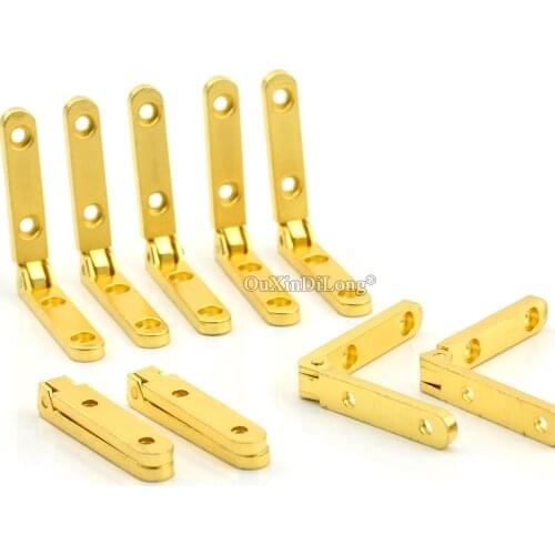 500PCS Golden/Silver 30*30*6mm 4-Hole Simple Zinc Alloy Cabinet Hinges Pencase Wooden Hardware Accessories GF307