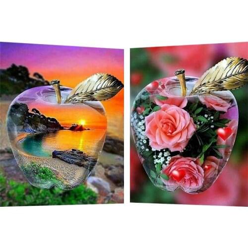 NEW 5D Diamond Painting Cross Stitch landscape Full Square Drill Home Decoration Mosaic Diamond Embroidery apple Picture