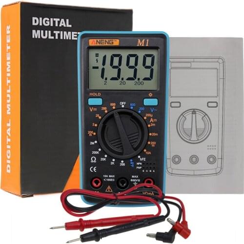 M1 Auto Digital Multimeter Backlight AC/DC Ammeter Voltmeter Ohm Portable Meter voltage Transistor Test multi meter