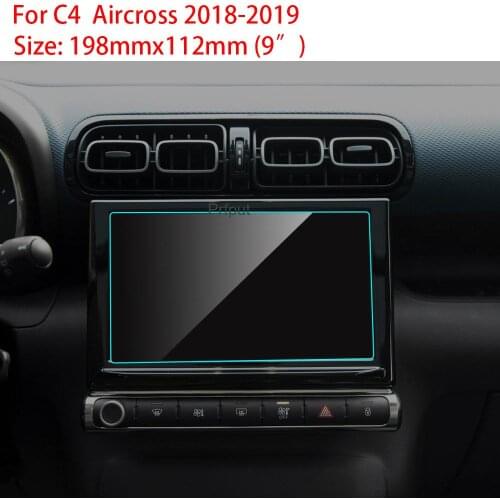 9" Car Screen Protector for Citroen C4 Aircross 2018 2019 HD Clear Car GPS Navigation Tempered Glass Protect Film Auto