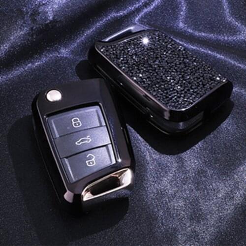 Car Key Case Cover Protection Accessories Crystal for VW Polo Golf 7 Tiguan for Skoda Octavia Karoq for SEAT Ateca Leon