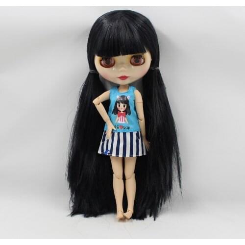 Black hair joint body Nude blyth Doll Factory doll lovely doll BBl