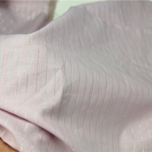 Purple Pink 100% Gauze of Cotton Colorful Thread Stripe Very Thin Fine Fabric for DIY Mori Girl Summer Shirt Dress Blouse Craft