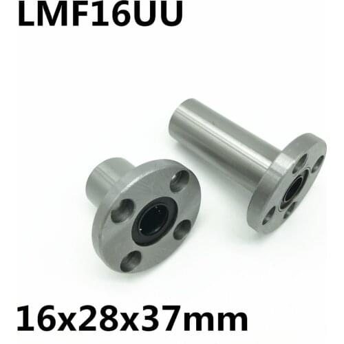 2pcs LMF16UU LMF16 flange ball bearing Used for 16mm linear guide Free shipping 16x28x37 mm