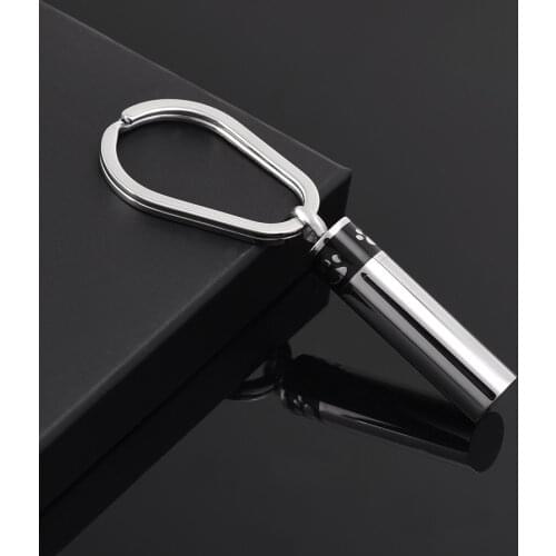 IJK2044 Newest Pet Cremation Container Wholesale,Stainless Steel Paw print Cylinder Memorial Keychain Cremation Urn Key Ring