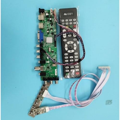 Kit For LP156WH2-TLQB remote USB HDMI VGA AV LED TV Signal controller board digital DVB-T DVB-T2 1366X768 40pin 15.6"