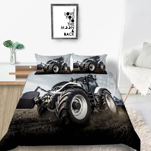 Tractor Bedding Set Queen Size Lifelike Cool Fashionable Duvet Cover 3D Queen Twin Full Single Double Comfortable Bed Set