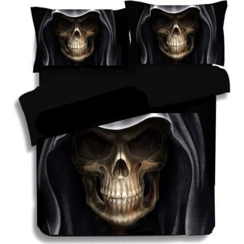 American style 3D Skull printing bedding set duvet cover set Pillowcases comforter bedding set king size bedclothes bed linen
