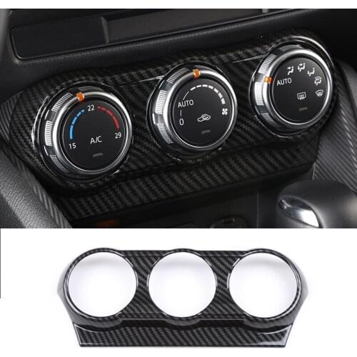 ABS Carbon Fiber Air Conditioning Switch Cover Trim Car Styling For Mazda 2 Demio DL Sedan DJ Hatchback 2015 16 2017 Accessories