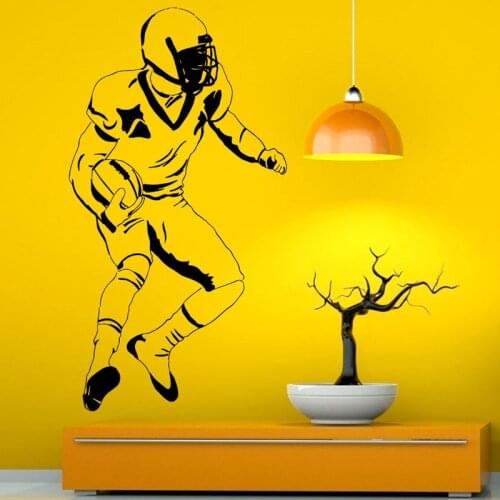 Football Player Wall Decals Home Decor American Sports Kids Boys Bedroom Wall Sticker Living Room Decoration