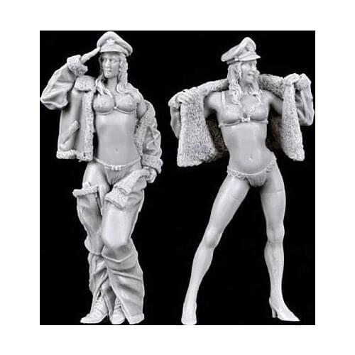 1/32 Scale German Sexy Female World War II Miniatures Unpainted Resin Model Kit Figure Free Shipping