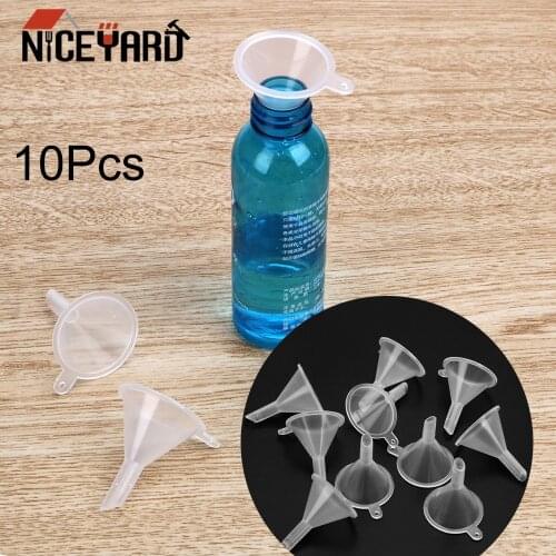 NICEYARD 10pcs/set Bar Wine Flask Funnel for Filling Hip Flask Narrow-Mouth Bottles Mini PP Small Mouth Funnels