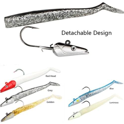 NEW 11cm Vivid Soft Fish Head Fishing Lures Bait Sinking Lead Jigging for Ocean