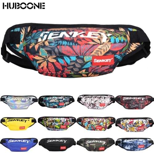 Fashion Printing Graffiti Waist Packs Men Women Fanny Pack Travel Hip Blet Bag Waterproof Canvas Waist Bags Women Shoulder Bag