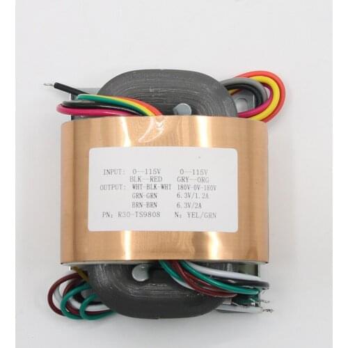 R30-TS9808 40W R Core Pure Copper Transformer Output: Dual 180V+6.3V*2 Tube Preamplifier Audio PSU