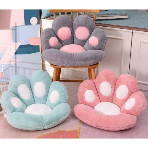 Pink Girls Cat Paw Pillow Lovely Chair Cushion Soft Indoor Floor Chair Home Decoration Toys Birthday Gift Pillow Cushion