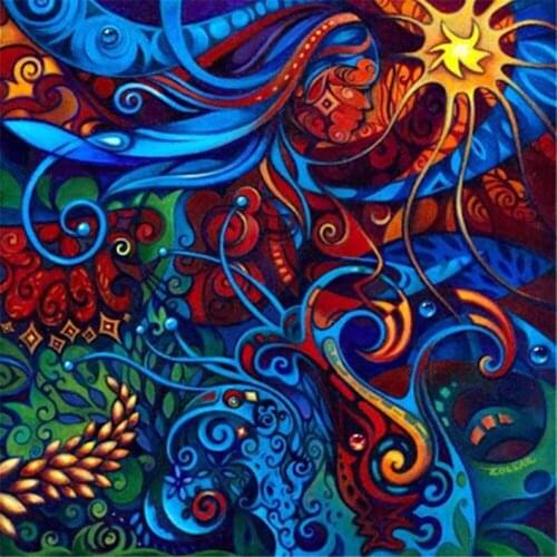 Mandala Feather Diagram DIY Embroidery Cross Stitch 11CT Kits Needlework Craft Set Cotton Thread Printed Canvas Home Sale