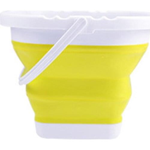 Folding Bucket Portable Silicone Outdoor Round Space Saving Travel Fishing Art Anti Splash Folding Bucket