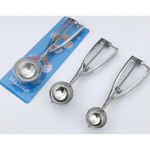 Ice Cream Scoop Cookie Scoop with Trigger, 3 PCS Melon Ball Baking Spoon 18/8 Stainless Steel Include Large/6cm Medium/5cm Smal