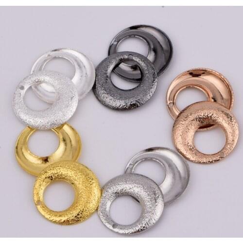 ZHU RU 10pcs/lot 17MM Hollow concave single-sided frosted single hole ring Charms DIY Necklace Jewelry Accessory DIY Craft
