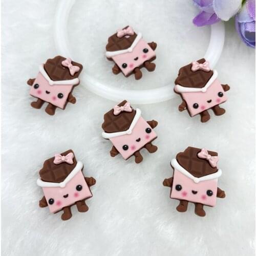10pcs/lot New mini Lovely little chocolate resin flatback cabochons For Hair Bow Centers DIY Scrapbooking Decoration C148