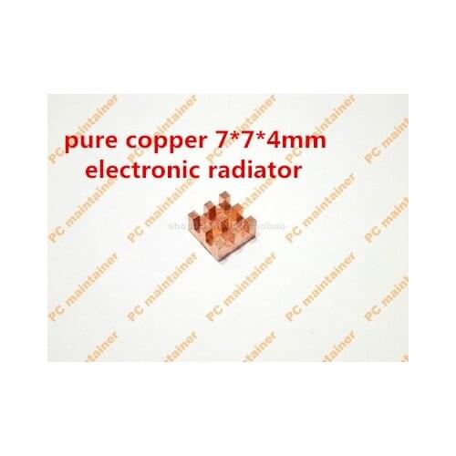 10pcs/lot Ultra small gvoove pure copper pure for Ram memory IC chip heat sink 7*7*4mm electronic radiator 3M468MP Thermal