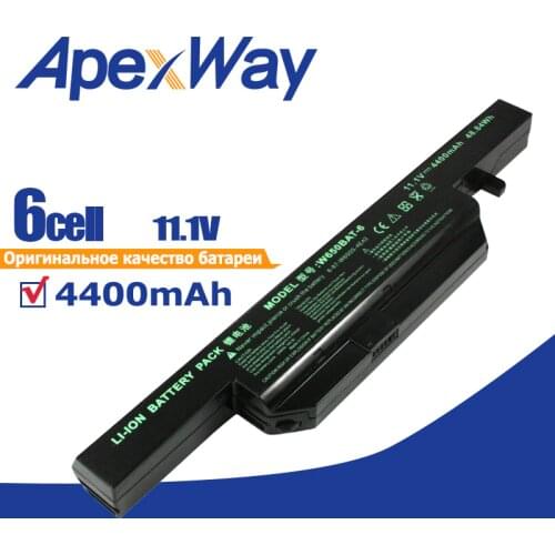 Apexway 11.1V 4400mAh Laptop Battery for Hasee K610C K650D K570N K710C K590C K750D series for Clevo W650S W650BAT-6 batterie