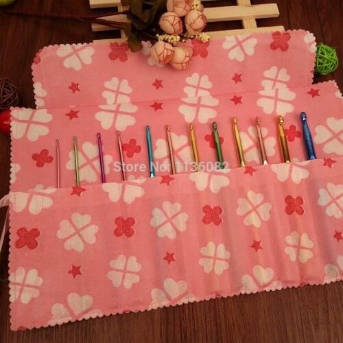 Free Shipping 12Pcs/Set Multicolour Aluminum Crochet Hook Knitting Kit Needles Set Weave Craft Yarn Stitches