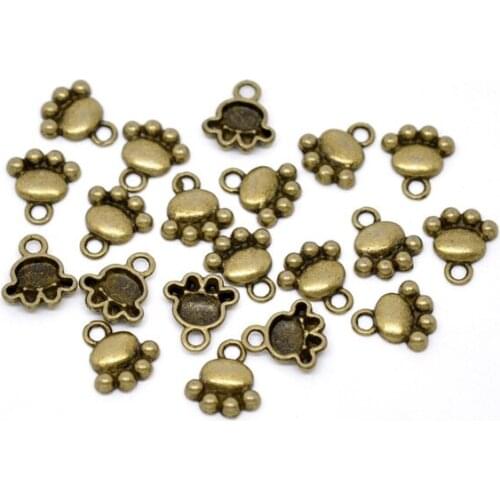 Free Shipping 500pcs Antique Bronze Bears Paw Charm Pendants 14x13mm Jewelry Findings Wholesale J0386F