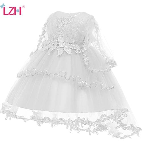 Baby Dress For Baby Wedding Party Dress Infant 1 Year Birthday Dress Baby Lace White Pink Baptism Princess Dress Newborn Clothes