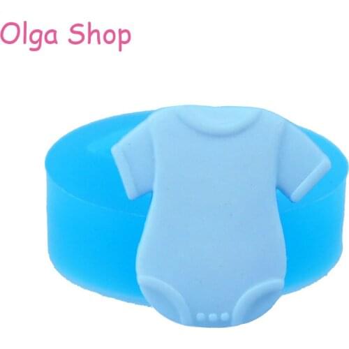 FYL447 21.6mm Baby Bodysuit Silicone Mold - Baby Shower Mold Fondant, Dessert, Cake Topper, Resin Clay, Cookie Biscuit Mold