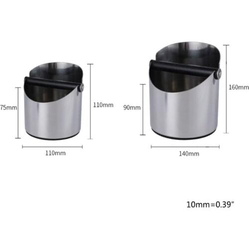 T84E Coffee Knocking Box Espresso Knock Barrel Stainless Steel Coffee Powder Bucket